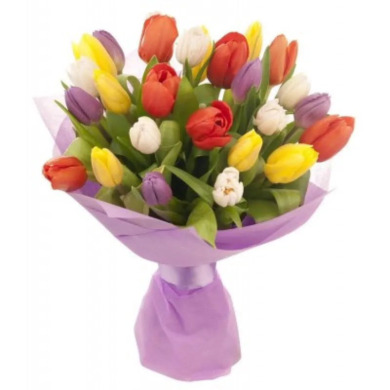 Букет из 21 тюльпана в Фетре, доставка Верхотурье